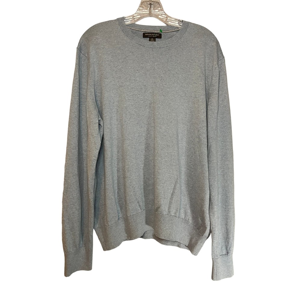 Banana Republic Mens Sz Medium Green Luxury Blend Silk Cotton Cashmere Sweater